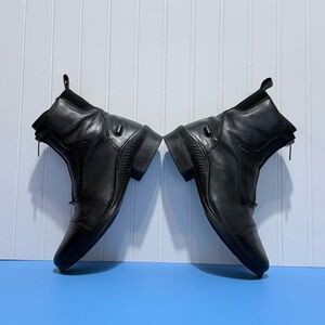 Horze Suffolk Paddock Sleek Women Black Leather Boots Size 39